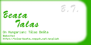 beata talas business card