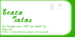 beata talas business card